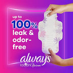 Always Radiant Feminine Pads for Women, Flexfoam Pads with Wings, Size 3, Extra Heavy Absorbency, Lightly Scented, 30 Count