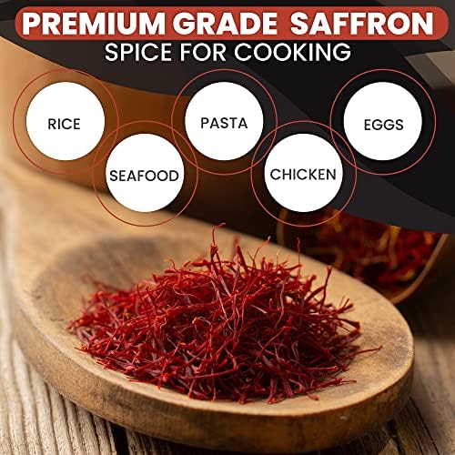 Zand Saffron Threads 2g – Premium Organic Pure Saffron Spice for Cooking Basmati Rice, and More – in Decorative Airtight Tin with Window Lid