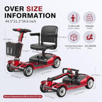 Mobility Scooter Folding Power Wheelchair, 4 Wheel Foldable Electric Scooter for Seniors, Easy to Use Operate and Foldable,Heavy Duty 418 LBS,22 Mile Range Large Size