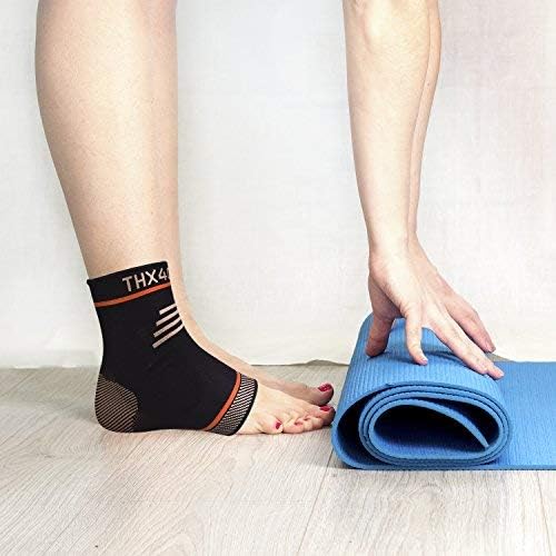 THX4COPPER Infused Plantar Fasciitis Socks for Arch Pain, Reduce Swelling&Heel Spurs, Ankle Sleeve Arch Support - Single