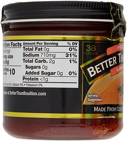 Better Than Bouillon Premium Lobster Base, Made from Select Cooked Lobster & Spices, Makes 9.5 Quarts of Broth 38 Servings, 8 Ounce (Pack of 3)