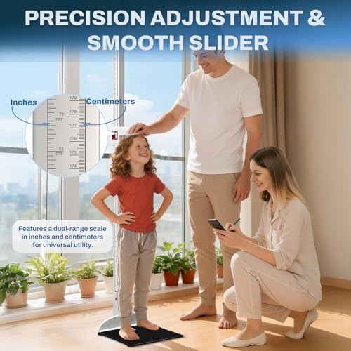 SIKE Height and Weight Scale, Physician Scale with Height Measuring Rod Professional Scale for Body Weight Home Hospital Gym Measuring Up to 212 cm / 82 "