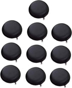 NUOBESTY 10PCS Round Earphone Storage Case Pressure Resistant Portable Headset Organizer for Travel Sturdy Earbud Box with Shockproof Protection Black