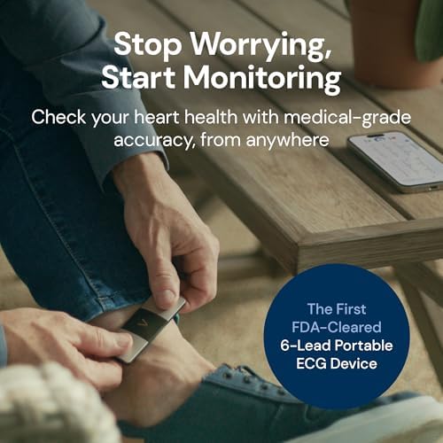 KardiaMobile 6L EKG Monitor, Medical-Grade, FDA-Cleared Heart Monitor, 6 Views of the Heart, Results in 30 Seconds, Unlimited Recordings, Works with Smartphones, HSA&FSA Eligible, Pocket-Size