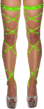 AIBEARTY Women Shiny Rhinestone Leg Wraps for Raves, Dancing, Music Festival