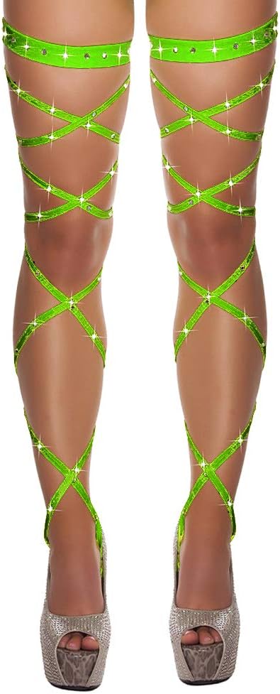 AIBEARTY Women Shiny Rhinestone Leg Wraps for Raves, Dancing, Music Festival