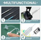 KUTO 12 Pcs Straw Cleaner Brush Kit with Nylon Bristles - Extra Long Pipe Cleaners for Tumbler, Water Bottle, Sippy Cup, Tubes & Hummingbird Feeders - 6 Different Diameters