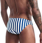 AIMPACT Mens Stripe Swim Briefs Retro Swimwear Sexy Bikini Swimsuit Print Bathing Suit