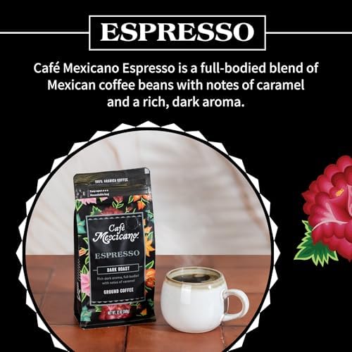 Café Mexicano - Espresso Ground Coffee - Specialty Arabica Coffee Sourced from Mexico - 12 oz. Bag
