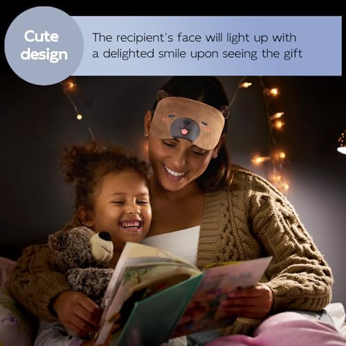 Cute Sleep Masks Cartoon Capybara Eye Mask Plush Sleeping Mask & Travel Blindfold Funny Novelty Eye Shade for Women Men (Capybara)