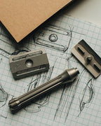 Blackland Blackbird Double Edge Safety Razor for Men - Titanium Satin Standard Handle Safety Bar - Grade V Titanium - Made in USA