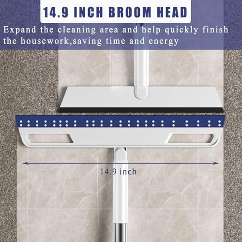Multifunction Magic Broom, Extended Indoor Detachable,3-in-1 Sweeper Removing Dust Liquid Hair, Adjustable Floor Squeegee,Magic Broom as seen on tv(Blue)