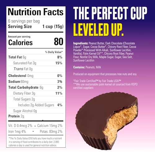 SkinnyDipped Dark Chocolate Salted Caramel Bites, & SkinnyDipped Dark Chocolate Peanut Butter Cups, 2g Sugar per Piece, Keto Friendly, Low Calorie Gluten Free, 4 Pack Bundle