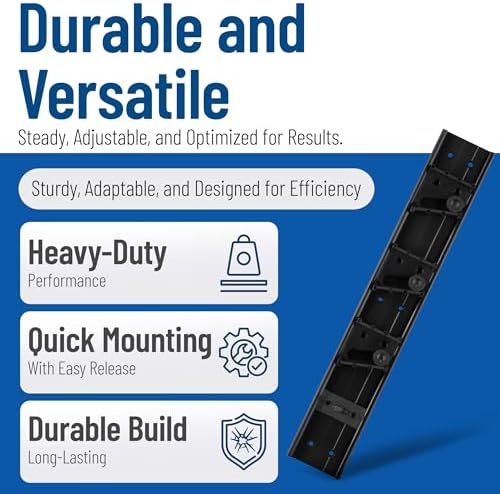 Carlisle FoodService Products CFS 4073100 Roll 'N Grip Mop, Broom and Tool Holder/Storage System, 3 Positions + 1 Hook (Case of 12)