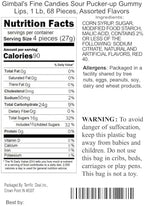 Gimbal's Fine Candies Sour Pucker-up Gummy Lips, 1 Lb, 68 Pieces, Assorted Flavors