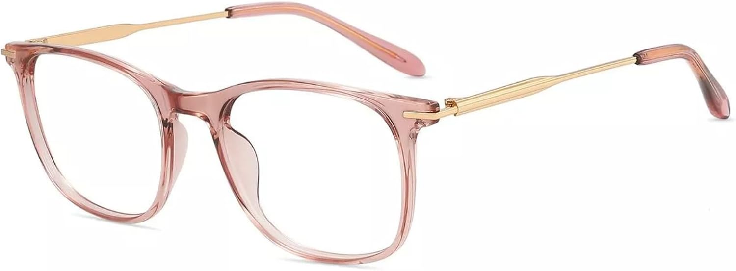 Firmoo Blue Light Glasses for Women Men, Reading Glasses 0.0x-3.0x, Ultra Light Square Frame, Premium TR90 & Metal Blend