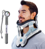 Cervical Neck Traction Device, Adjustable Air Pump Inflatable, Built-in 8 Airbag, Neck Stretcher for Cervical Pain Relief and Relaxation, Easy to Wear for Home Use