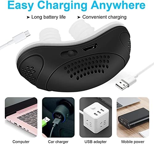 Electric Anti-Snoring Device - Gentle Physical Intervention Helps Reduce Snoring Improves Sleep Quality Portable Rechargeable Design Unisex Solution for All Nose Shapes