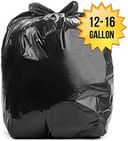 Aluf Plastics 12-16 Gallon 1.25 MIL (eq) Black Heavy Duty Trash Can Liners - 24" x 33" - Pack of 250 - For Contractor, Industrial, & Commercial
