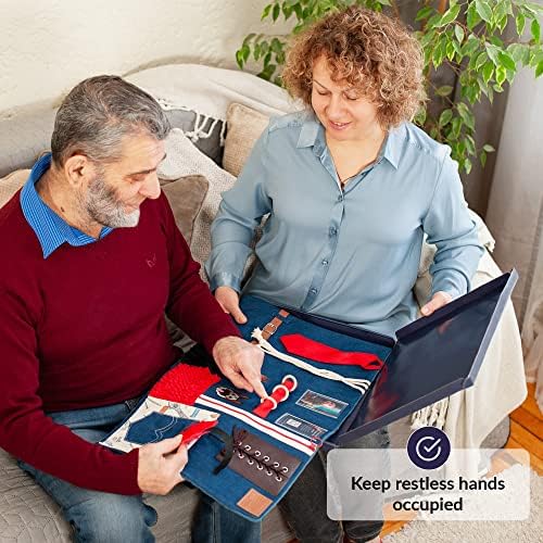 Fidget Blanket for Dementia | Calming & Comforting Dementia Activities for Seniors | Dementia Products for Elderly | Sensory Blanket | Helps with Alzheimer’s, Dementia, Asperger’s, Autism, Anxiety