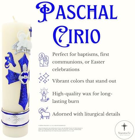 Cirios religiosos catolicos Grandes - Cirio Pascual catolico - sirios catolicos Grandes - Saint Prayer Candles - Our Lady of Guadalupe Religious Candles - Catholic cirios pascuales