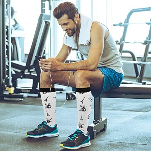 Wusikd Heartbeat Symbol Compression Socks for Women and Men Circulation Black Long Socks for Athletic Running 1