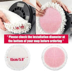 3 Pairs of Electric Mop Pads Replacement Compatible with Secura Cordless Electric Mop, 7.68 Inch Washable Spinning Cleaning Round Pads, Microfiber Mop Cloths, Pink