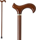 GUYUE Handmade Wooden Walking Cane for Men and Women Ergonomic Wood Cane for Seniors Better Rubber Tips - 37 Inches