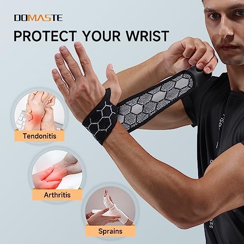 Sport Slim Wrist Wrap - Wrist Brace for Carpal Tunnel Relief, Neoprene-Free Compression Wrist Support for Workout, Adjustable Wrist Guards Fit Right Left Hand(Black, Pack of 1)