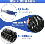 Long Handle Car Engine Cleaning Brush, Hard Bristle Automotive Wash Brushes, Flexible Bendable Vehicle Detailing Brush for Car Radiator Dryer Vent, Engine Oil Residue (1PC)