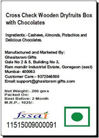 Jaiccha Ghasitaram Cross Check Wooden Dryfruits Box with Chocolates|Gift for Diwali Gifts,Holi,Rakhi,Valentine,Christmas,Birthday,Anniversary,Her,Him|