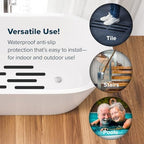 SlipX Solutions Adhesive Anti-Slip Safety Treads, Non Slip Shower Stickers, Reliable Grip for Bathtubs, Showers, Pools, Boats, Stairs & More, Safety Stickers (12 Pack, 7.5” x 0.75”, Black)