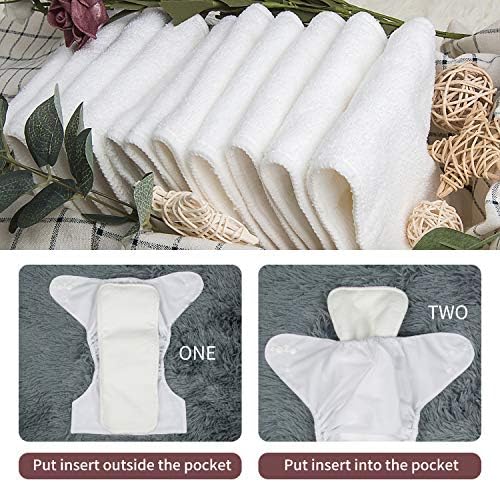 ALVABABY Baby Cloth Diaper 6 Pack with 12 Inserts One Size Cloth Diaper Covers Adjustable Washable Reusable for Baby Girls and Boys