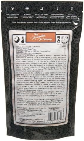 Metropolitan Tea Discovery Loose Tea Pack Bourbon Street Vanilla Flavored Rooibos 100gm Makes 30 - 45 Cups