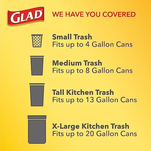 Glad Medium Trash Bags, 8 Gallon, Fragrance Free Garbage Bags With Drawstring, 26 Count