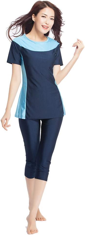 Modest Swimwear for Women's Rash Guard Short Sleeve Swimwear Modesty Swimming Costume Surfing Suit Burkini