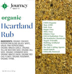 Organic Heartland Rub by Journey Spice Co. | Gourmet Coarse All-Purpose Dry Rub Inspired by Chicago Steak Seasoning for Steak, Chicken, Poultry, Meat, Veggies, and More | Salt-Free, Sugar-Free, MSG-Free, Non-GMO | 3.6 oz. | Resealable/Reusable Cap