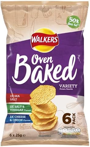 Walkers Baked Variety Multipack Crisps, 6 x 25 g