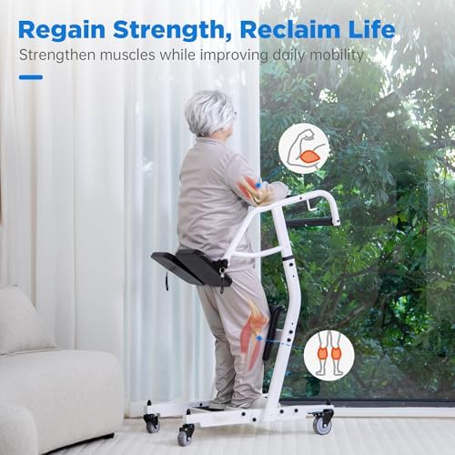 Sit to Stand Lift, Stand Assist Lift for Elderly, Patient Transfer Assist Devices with Belt for Home Care Use, 400 lbs Capacity
