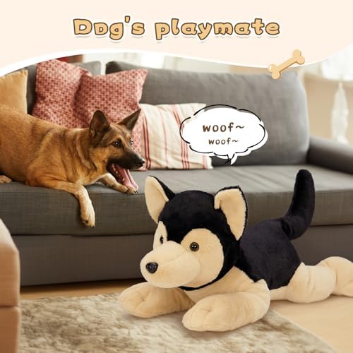 MorisMos 32inch Giant German Shepherd Dog Stuffed Animals, Large Stuffed Dog Plush, Big Puppy Pillow Birthday Gifts Kids Girls Boys
