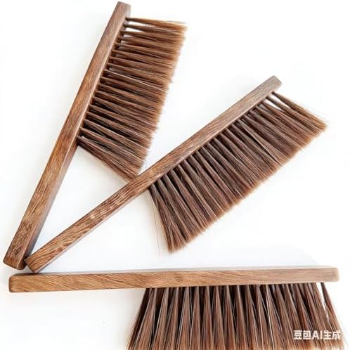 Wooden Hand Broom Brush Whisk Soft Bristle Cleaning Brush for Indoor & Outdoor Use Car Porch Debris Halloween Dust Dirt Driveways Sidewalks