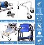 Walkers Disabled Children Cerebral Palsy Disabled Kids Walker Six Wheel Anti Tilt Foldable Belt Seat Adjustable Height Width, Disabled Auxiliary Equipment Rehabilitation Training Walking Aid