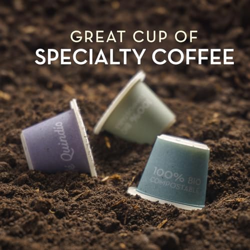 Cafe Quindio Compostable Coffee Pods, compatible with Nespresso Original machines - Gourmet Espresso Coffee - 25 Pods/Bag