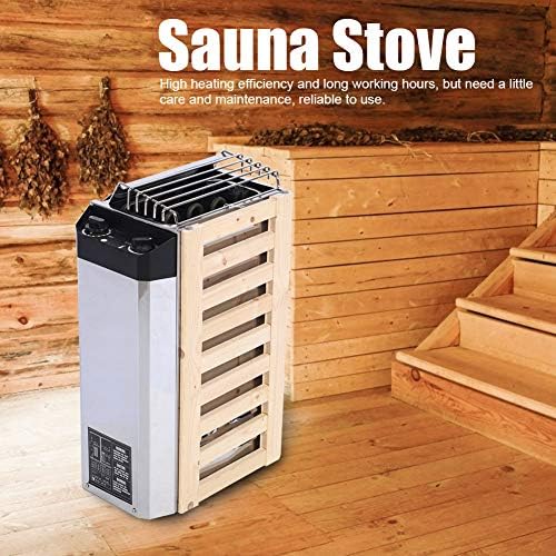 Cryfokt Sauna Heater, 3KW 220V Sauna Heater Stove Internal Control Type Stainless Steel Dry Steam Rapid Heating Electric Sauna Stove for Sauna Room Spa Shower Bath Sauna