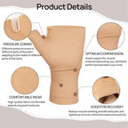1 Pair Copper Compression Wrist Brace, Carpal Tunnel Wrist Brace Night Support, Wrist Compression Sleeve for Arthritis, Wrist Support for Women, Compression Wrist Sleeve for Join Pain(Beige,M)