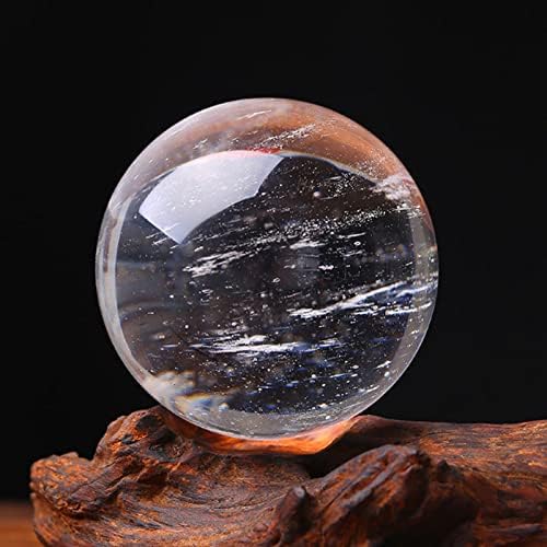Comimark 1PCS 60mm Natural White Clear Quartz Crystal Sphere Ball Reiki Healing Gemstone Home Decor