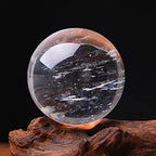 Comimark 1PCS 60mm Natural White Clear Quartz Crystal Sphere Ball Reiki Healing Gemstone Home Decor