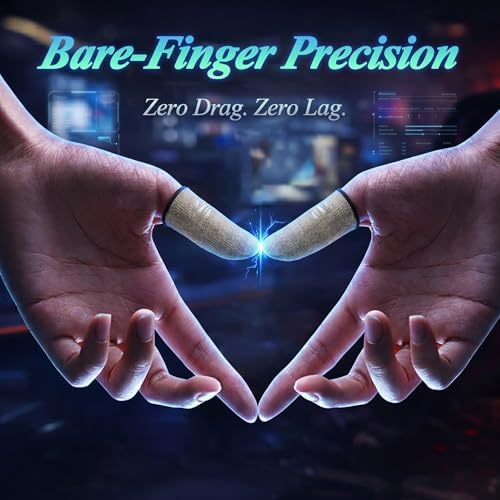 Ultra-Thin Silver Fiber Gaming Finger Sleeves - Breathable, Sweatproof, Seamless Fit with 0.15mm Precision for Enhanced Touchscreen Sensitivity, Anti-Slip Design, and All-Season Comfort