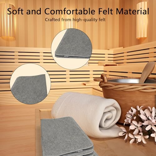 2Pcs Sauna Mat Felt Sauna Cushion – Absorbent and Heat Insulation Seat Mat for Inside Sauna Home Spa and Wellness Centers