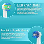 16 Pack Replacement Heads for Oral B Braun- Includes 4 Sensitive Brush, 4 Precision Brush, 4 Deep Cleaning, 4 Floss Cleaning Toothbrush Heads